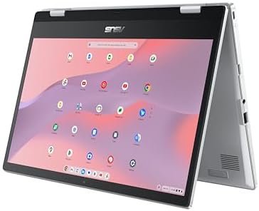 ASUS Chromebook Flip CX1 Convertible Laptop, 14" FHD NanoEdge 360-degree Touchscreen, Intel Celeron N4500 Processor, 128GB eMMC Storage, 8GB RAM, ChromeOS, Transparent Silver, CX1400FKA-AS88FT