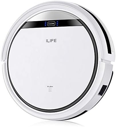 ILIFE V3s Pro Robot Vacuum Cleaner, Tangle-free Suction , Slim, Automatic Self-Charging Robotic Vacuum Cleaner, Daily Schedule Cleaning, Ideal For Pet Hair，Hard Floor and Low Pile Carpet,Pearl White