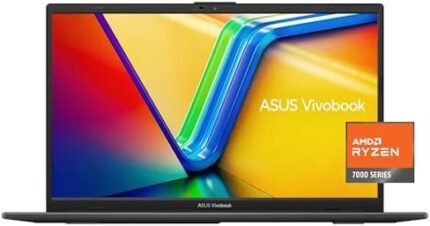 ASUS Vivobook Go 15.6” FHD Slim Laptop, AMD Ryzen 3 7320U Quad Core Processor, 8GB DDR5 RAM, 128GB SSD, Windows 11 Home, Fast Charging, Webcam Sheild, Military Grade Durability, Black, E1504FA-AS33