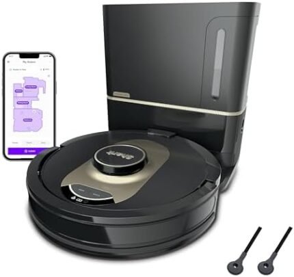 Shark AV2501AE AI Robot Vacuum with XL HEPA Self-Empty Base, Bagless, 60-Day Capacity, LIDAR Navigation, Perfect for Pet Hair, Compatible with Alexa, Wi-Fi Connected, Carpet & Hard Floor, Black